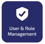 Dunkelblaues Icon "User & Role Management"