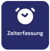 Dunkelblaues Icon "Zeiterfassung"