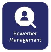 Dunkelblaues Icon "Bewerber Management"